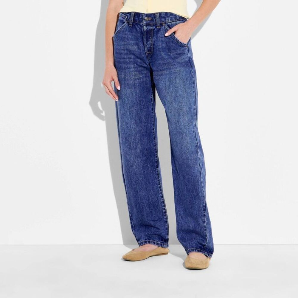 Women's Low-Rise Twisted Seam Jeans - Wild Fable Medium Wash 8